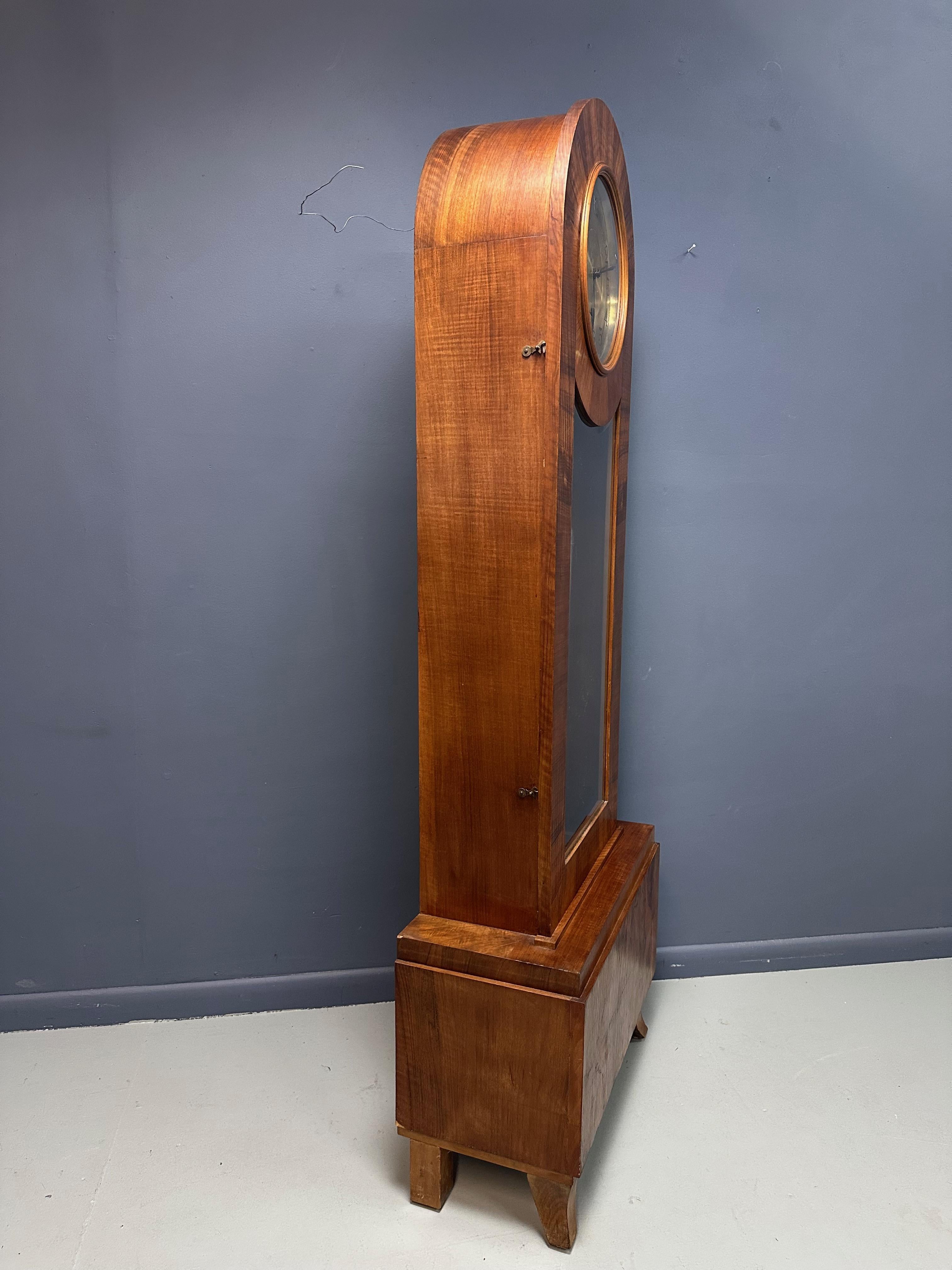 Art Deco J. Brandmann of Berlin Long Case Chiming Clock, Circa 1930s For Sale 2