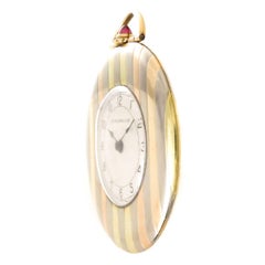 J E Caldwell Platinum Rose and Green Gold Art Deco Manual wind Pocket Watch