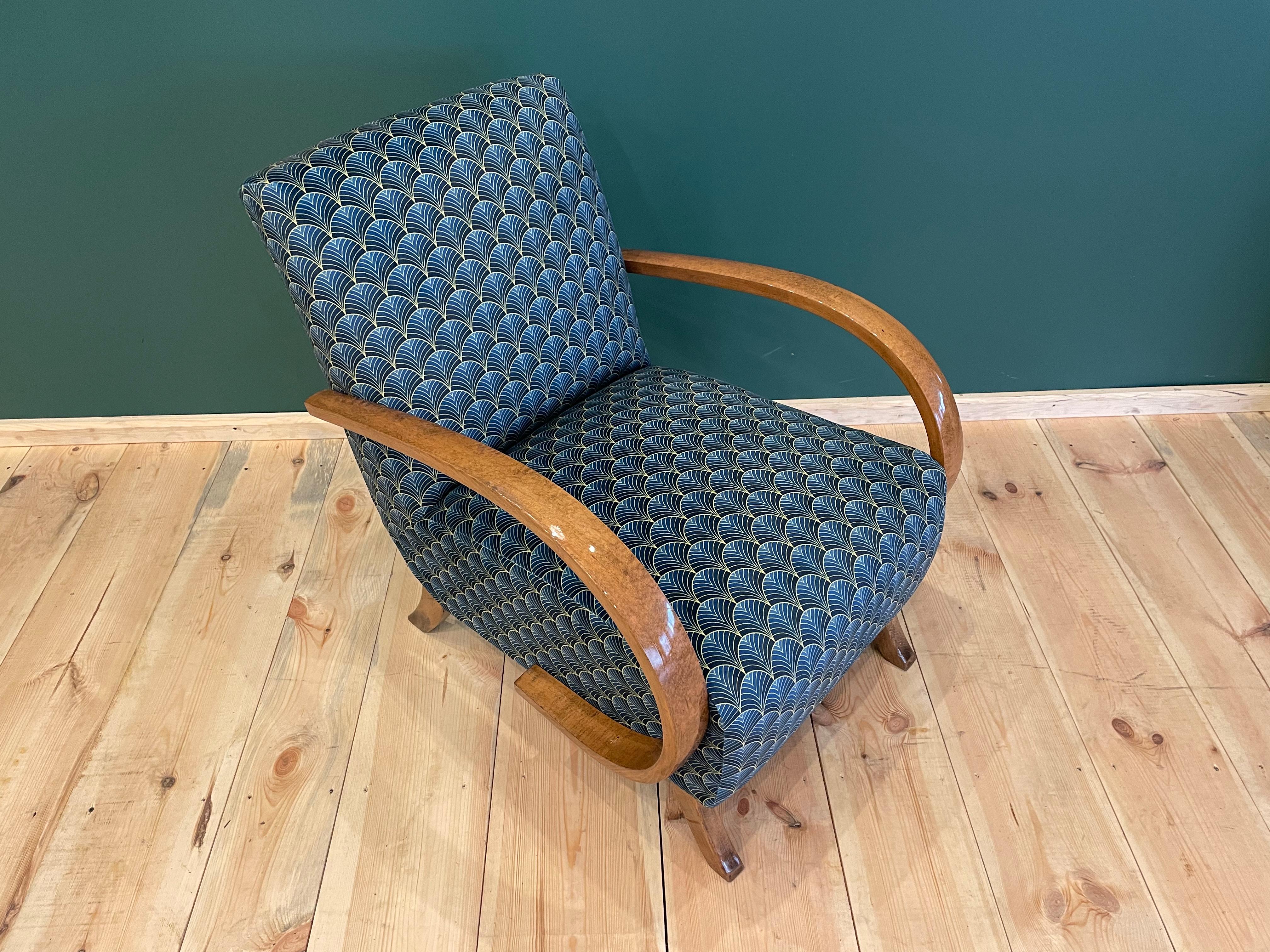 Mid-20th Century Art Deco J. Halabala Armchair For Sale