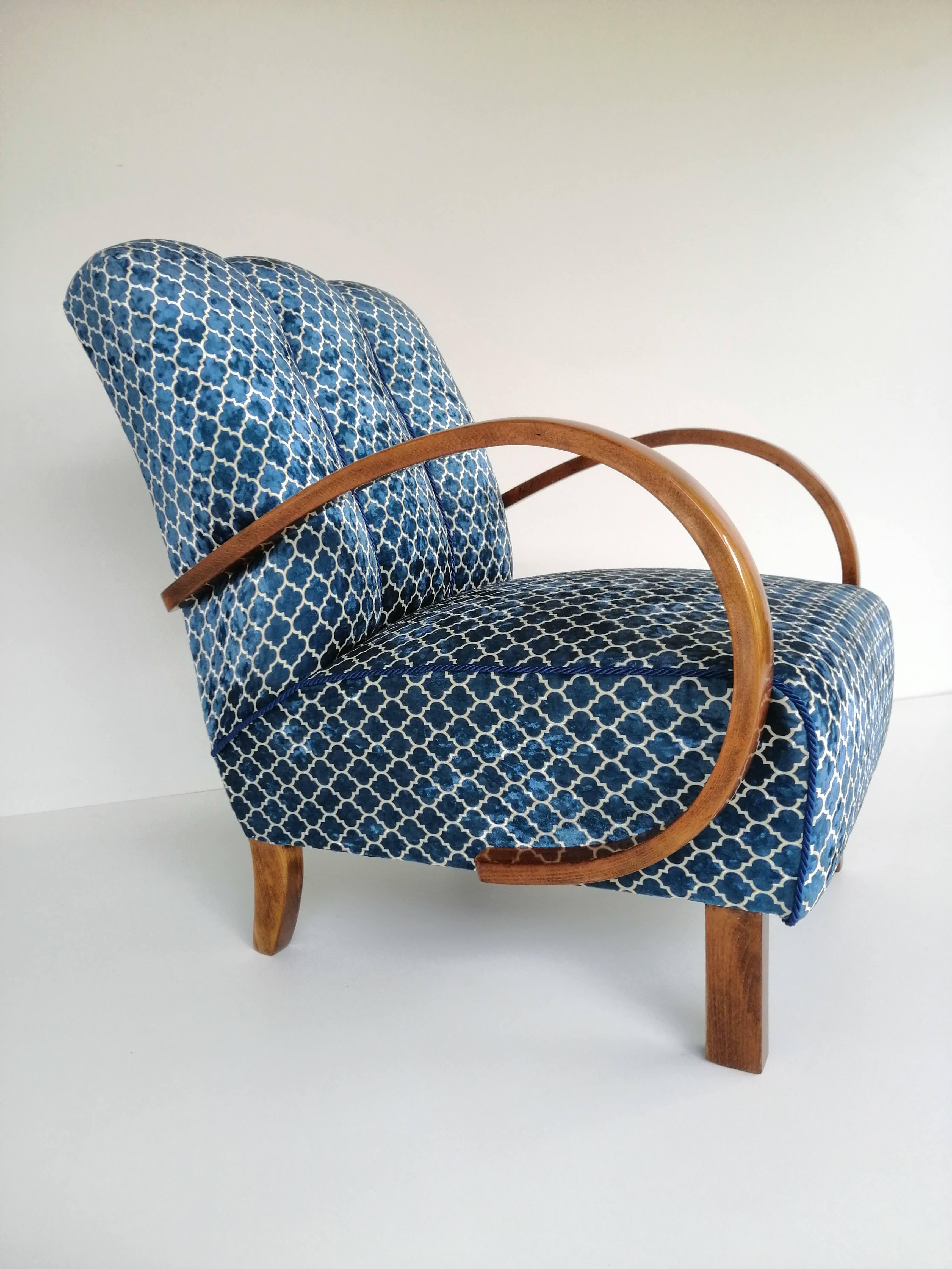 Sillón Art Decó J. Halabala . en Bueno estado para la venta en Kraków, Małopolska