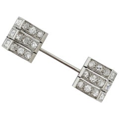 Art Déco Jabot Brooch Set with Diamonds