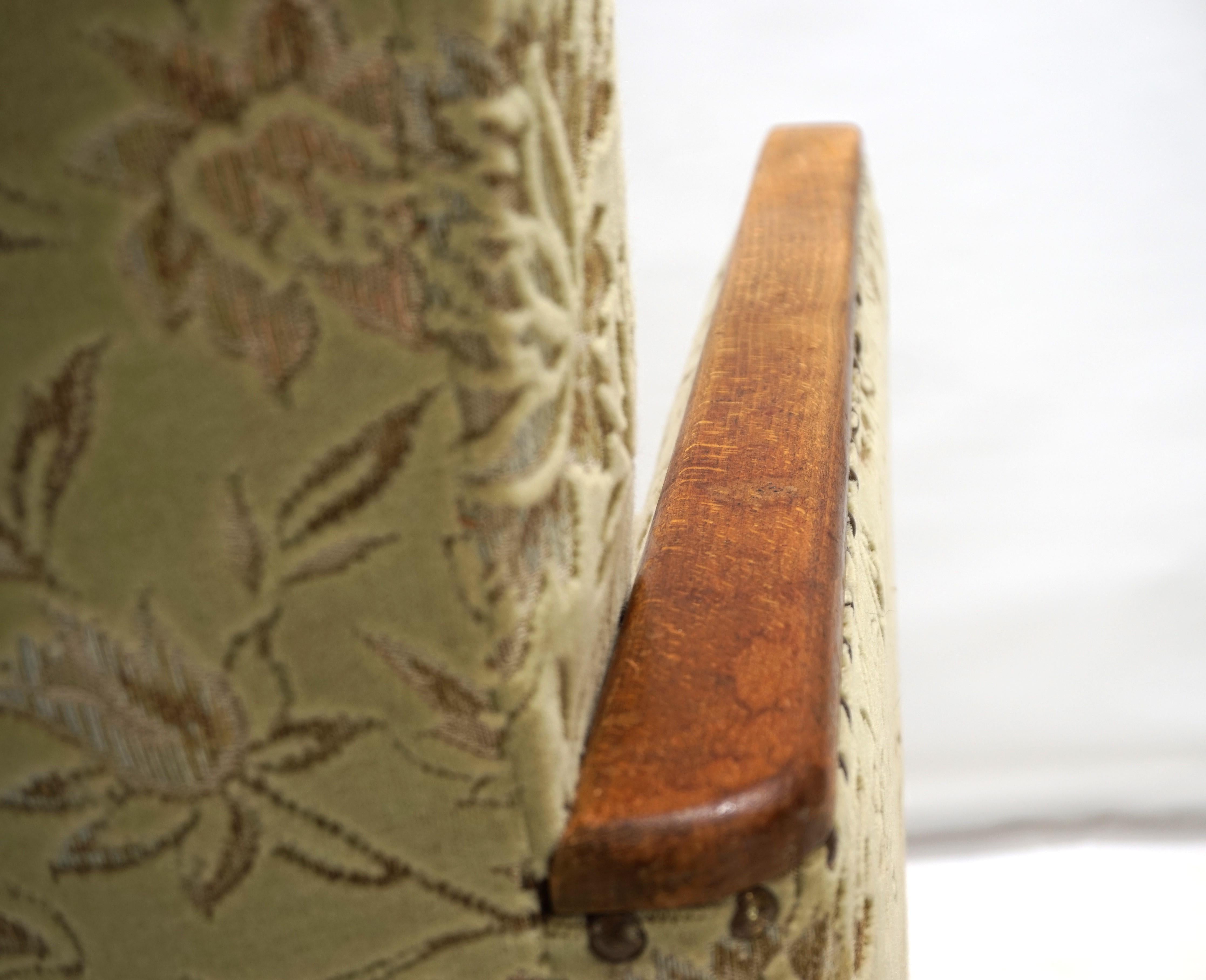Art Deco jacquard velvet lounge chair, 1930 In Good Condition For Sale In Ludwigslust, DE
