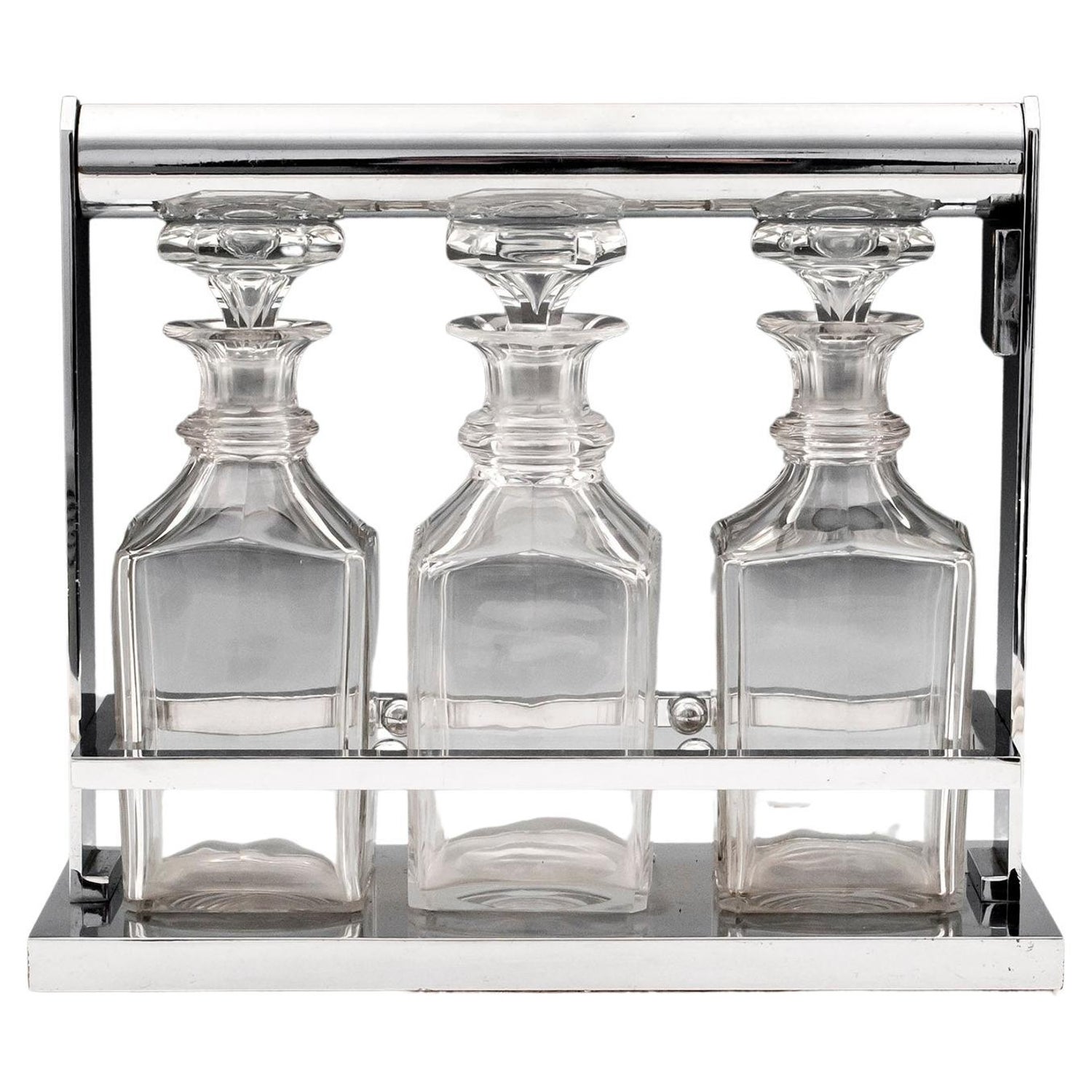 Jacques Adnet Modernist Tantalus - Baccarat Decanters C.1930 For Sale at  1stDibs