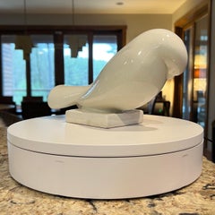 Art Deco Jacques Adnet Turtledove Ceramic Sculpture, France, 1925