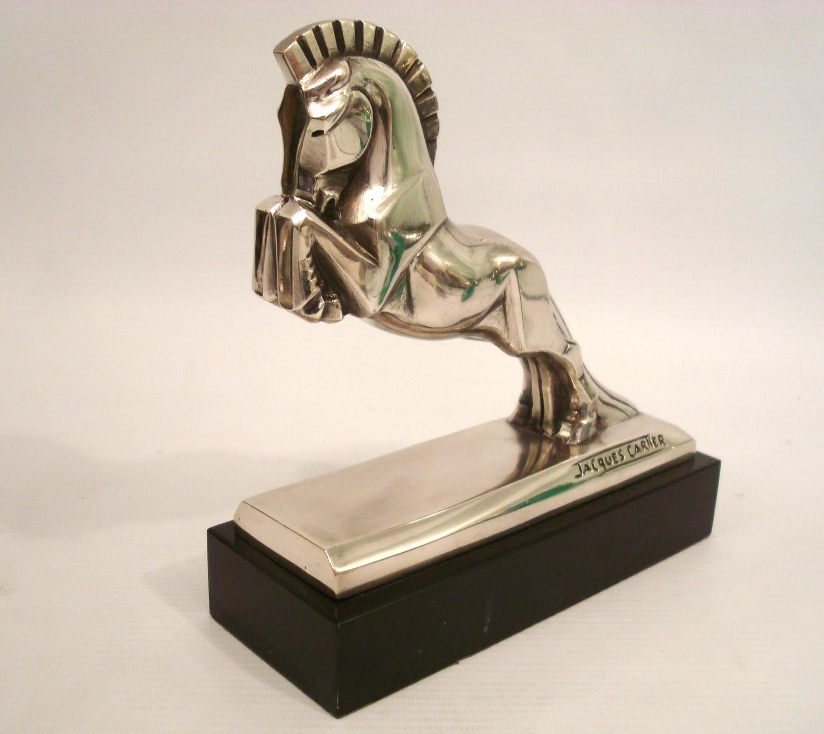 Bronzeskulptur mit Pferden im Art déco-Stil von Jacques Cartier, um 1930, Frankreich im Angebot 6