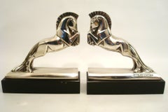 Sujetalibros Art Déco Caballo Jacques Cartier Escultura de bronce, c 1930, Francia