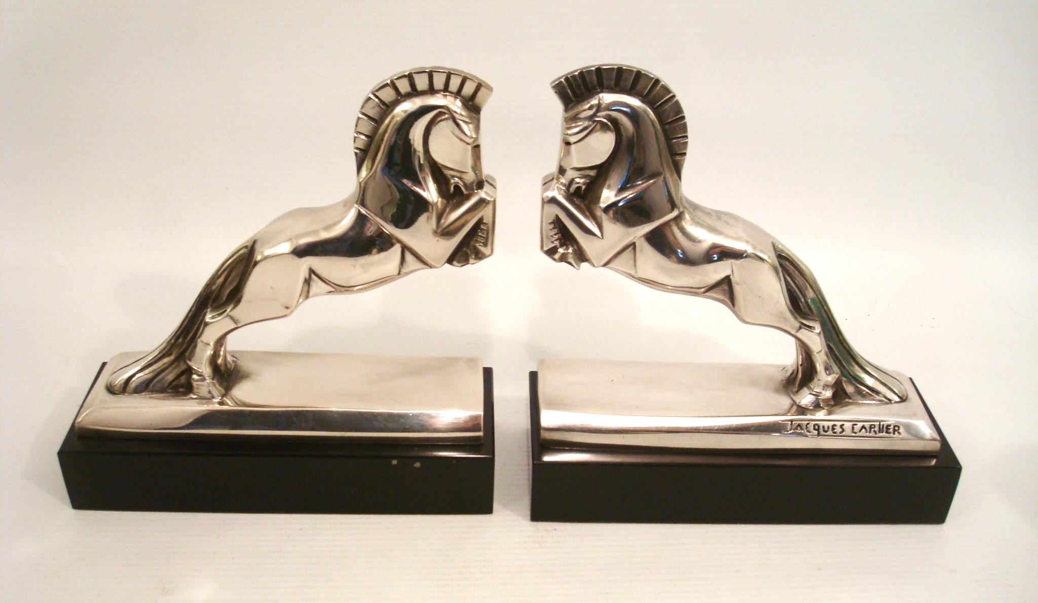 Bronzeskulptur mit Pferden im Art déco-Stil von Jacques Cartier, um 1930, Frankreich (Französisch) im Angebot