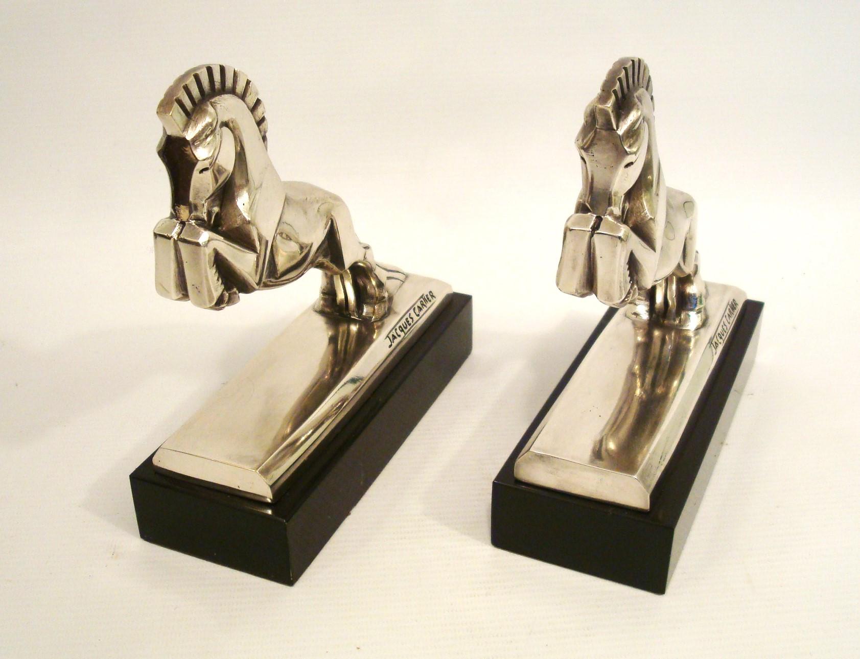 Bronzeskulptur mit Pferden im Art déco-Stil von Jacques Cartier, um 1930, Frankreich (20. Jahrhundert) im Angebot