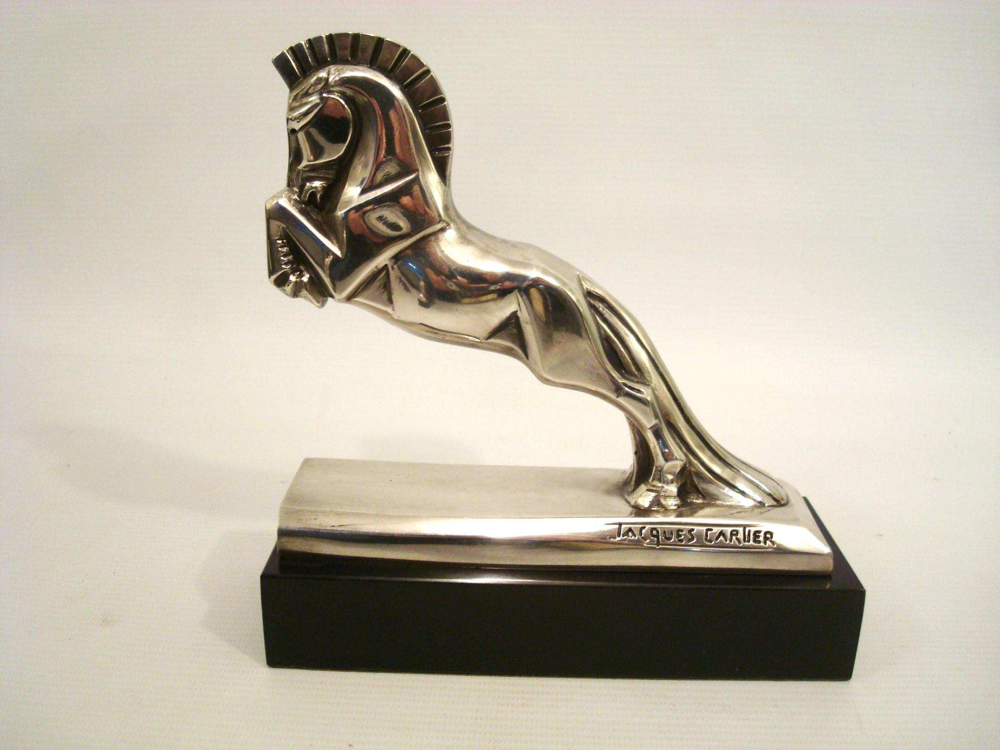 Bronzeskulptur mit Pferden im Art déco-Stil von Jacques Cartier, um 1930, Frankreich im Angebot 1