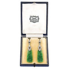 Art Deco Jade Chandelier Earrings GIA