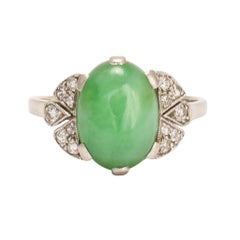 Art Deco Jade Diamond Cocktail Ring