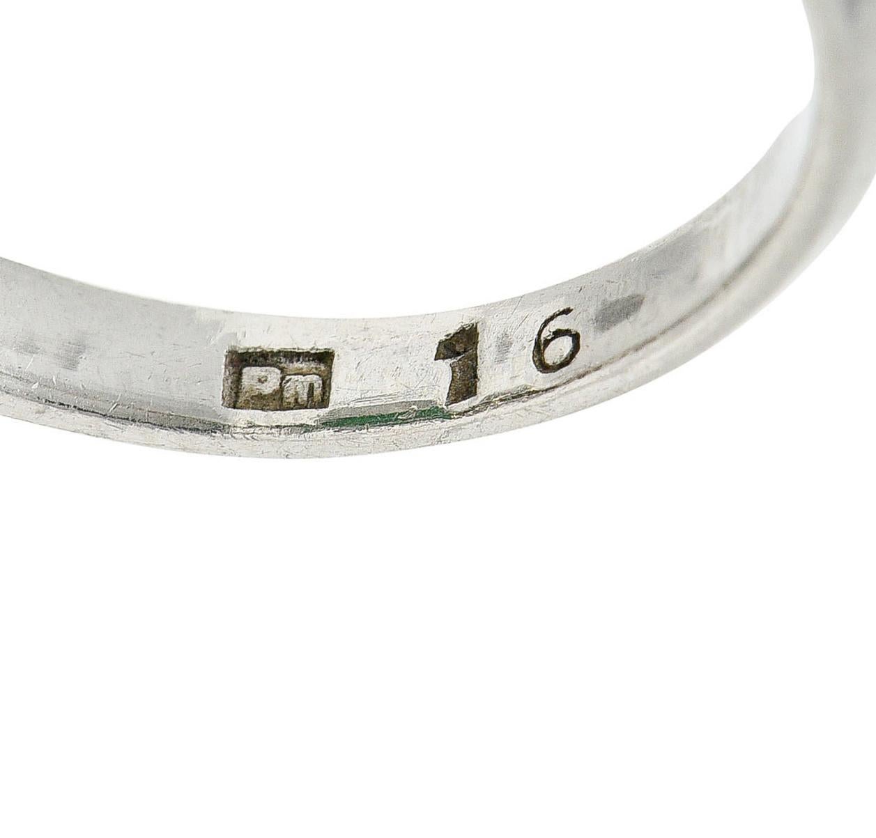 Art Deco Jade Diamond Platinum Cabochon Ring 4