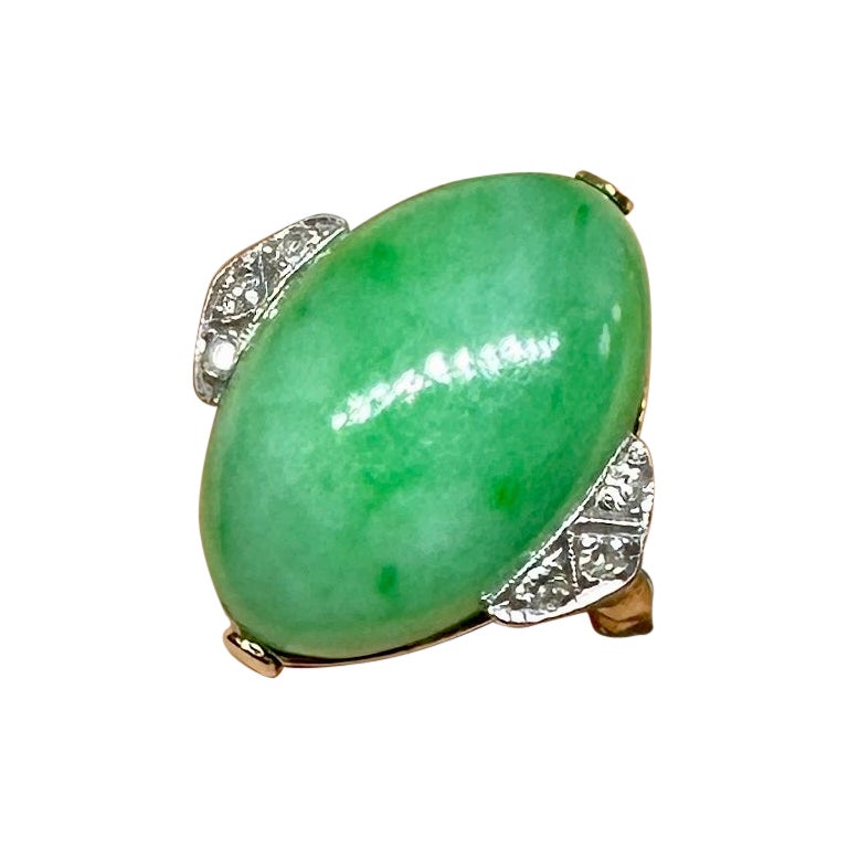 Arte Antiques Jade Diamond Platinum Ring Antique Wedding Engagement Ring