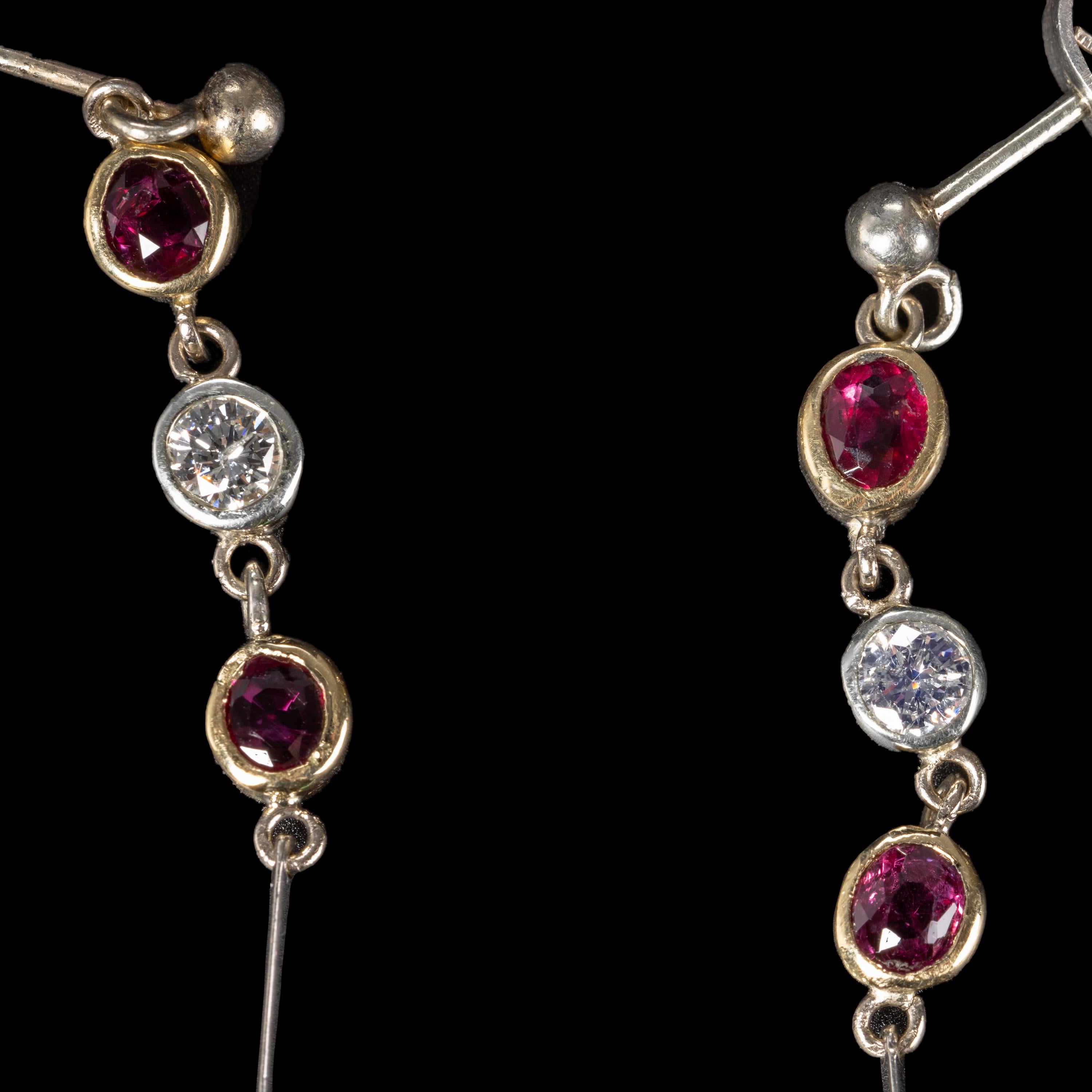 Women's or Men's Jade, Diamond & Spinel Earrings Certified Untreated Art Deco
