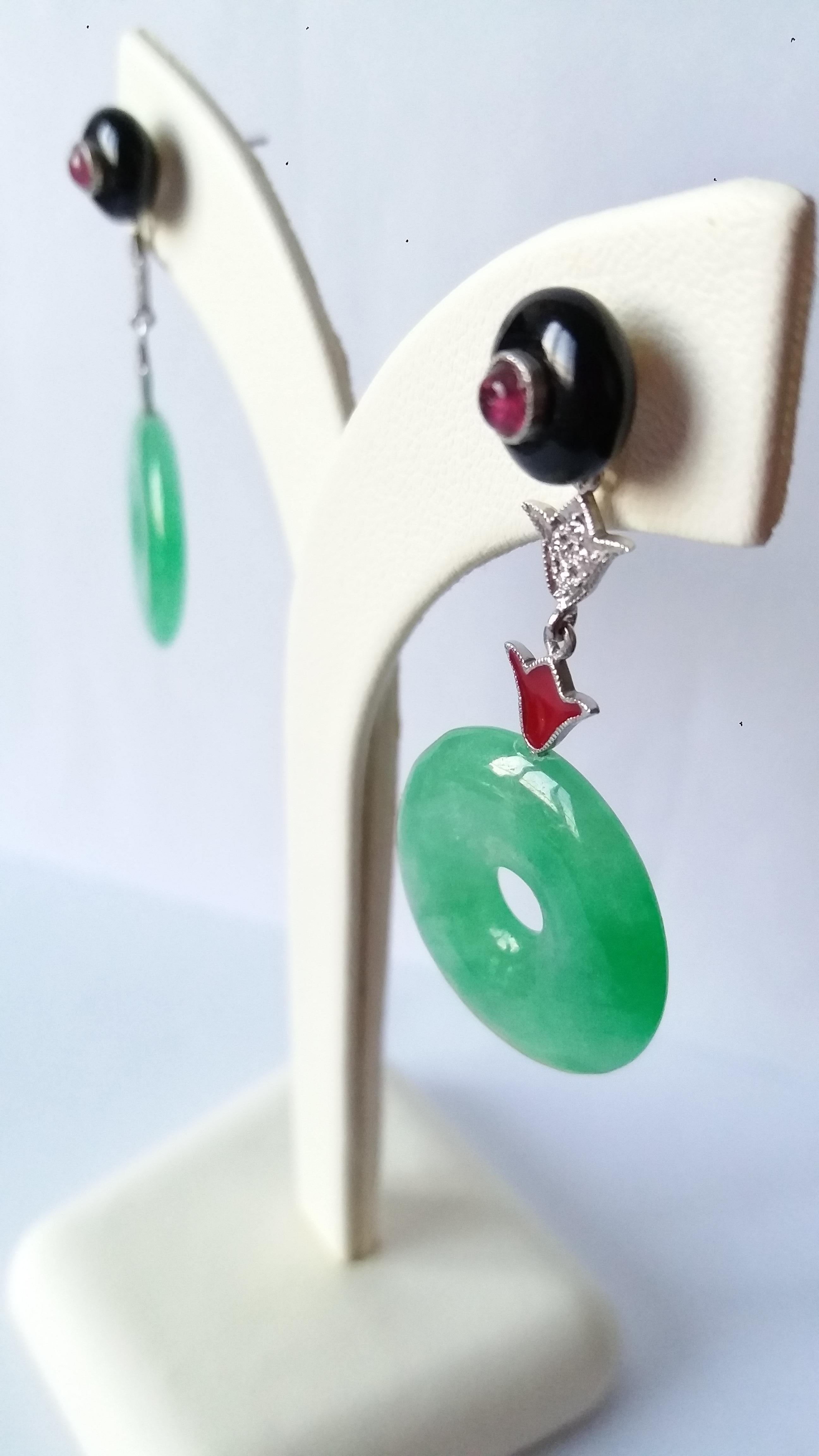 round jade earrings