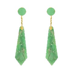 Art Deco Jade Drop Earrings, circa 1920s