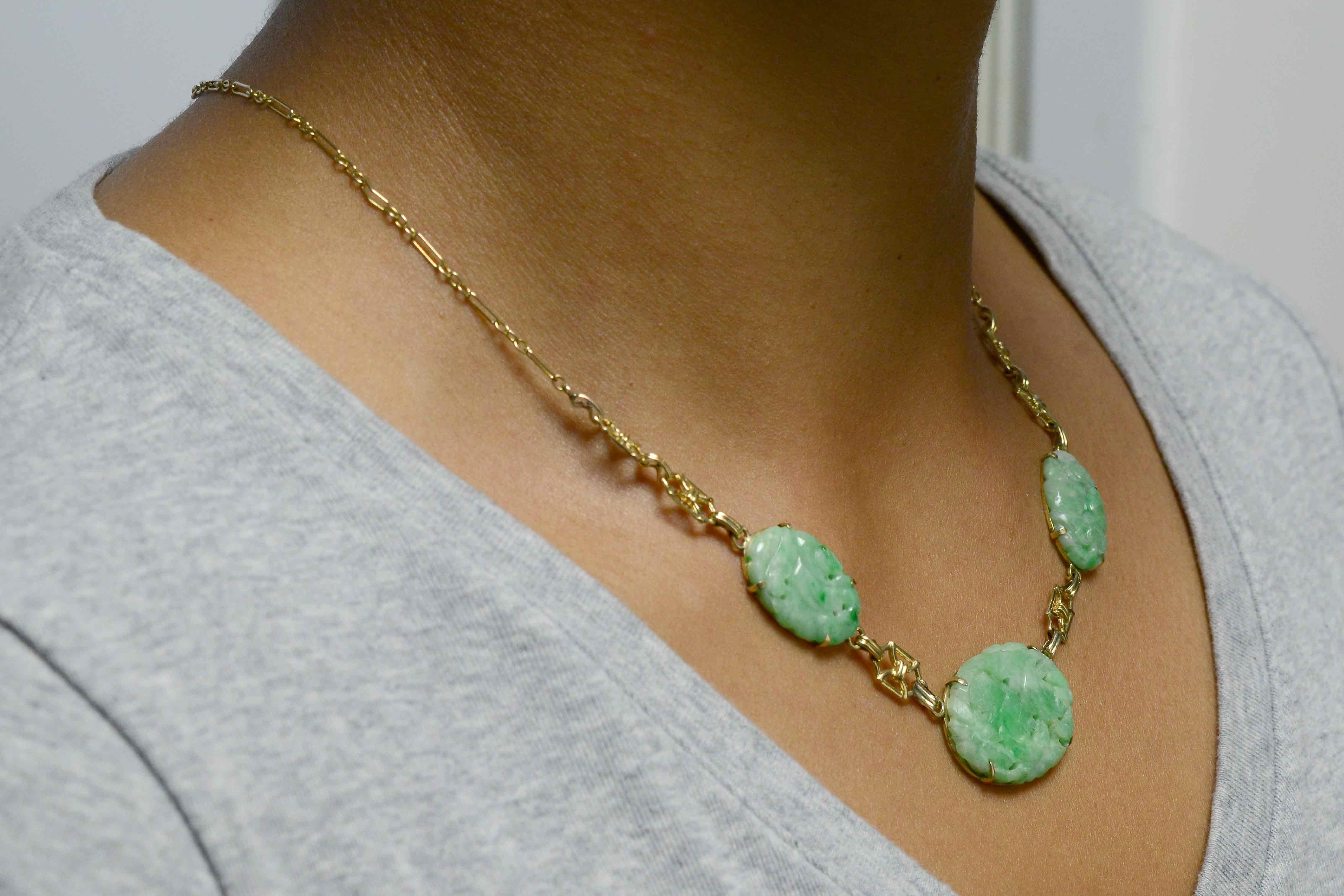art deco jade necklace
