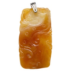 Art Deco Jade Pendant Certified Untreated