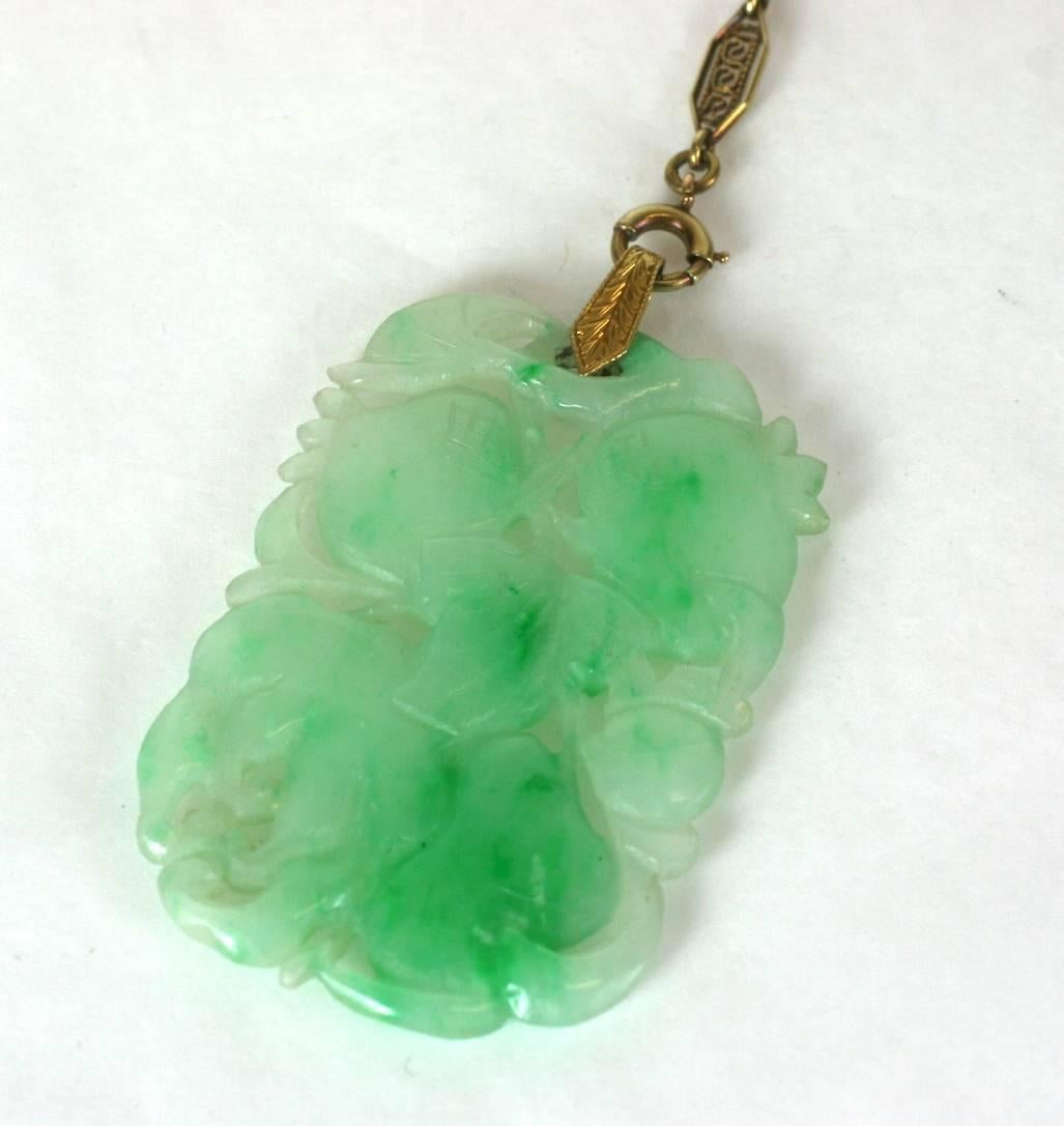 Art Deco Jade Pendant  In Excellent Condition In New York, NY