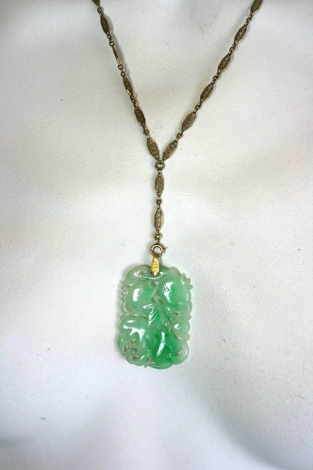 Art Deco Jade Pendant  4