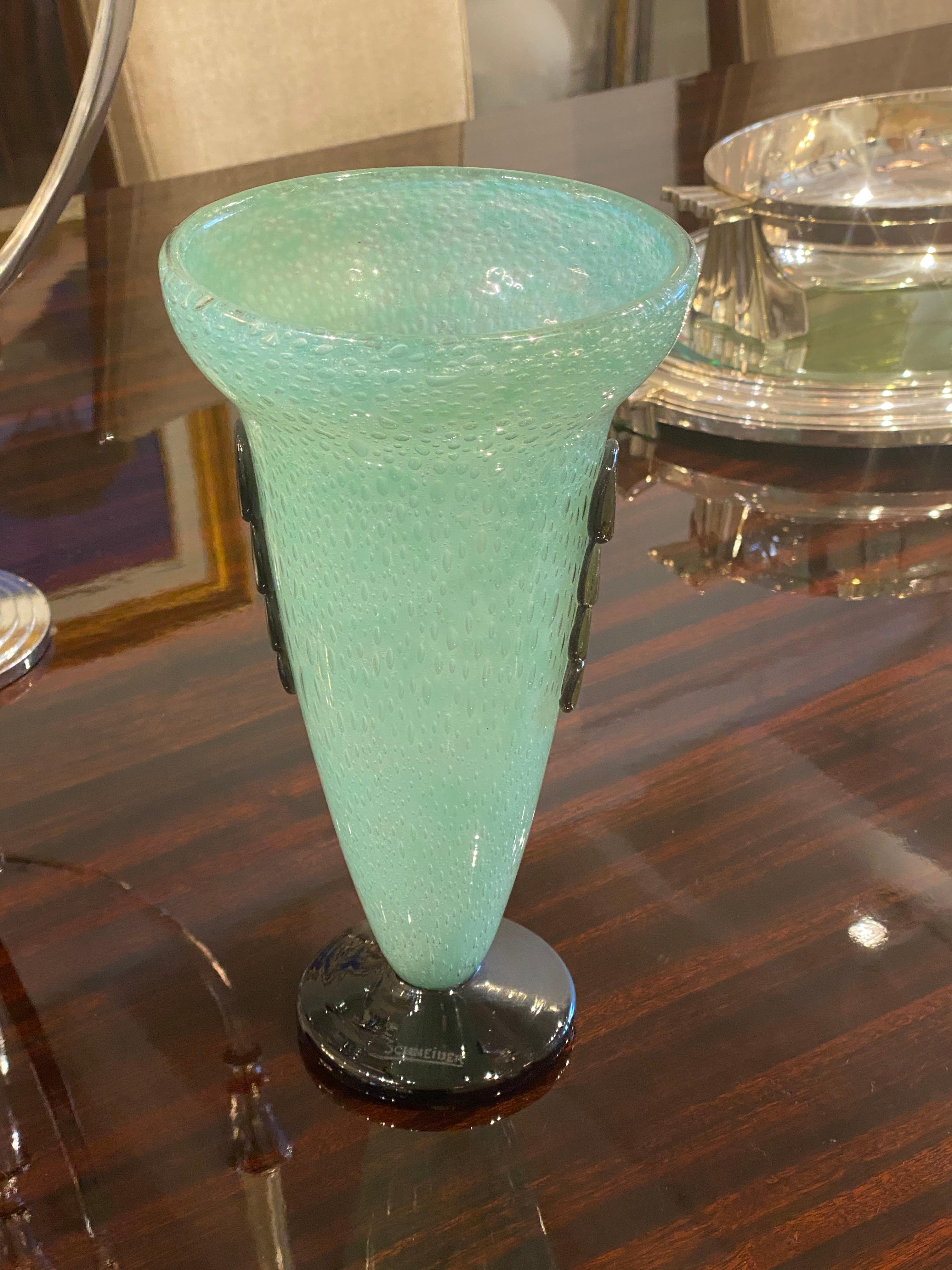 Art Deco Jade Vase by Charles Schneider In Good Condition In Miami, FL
