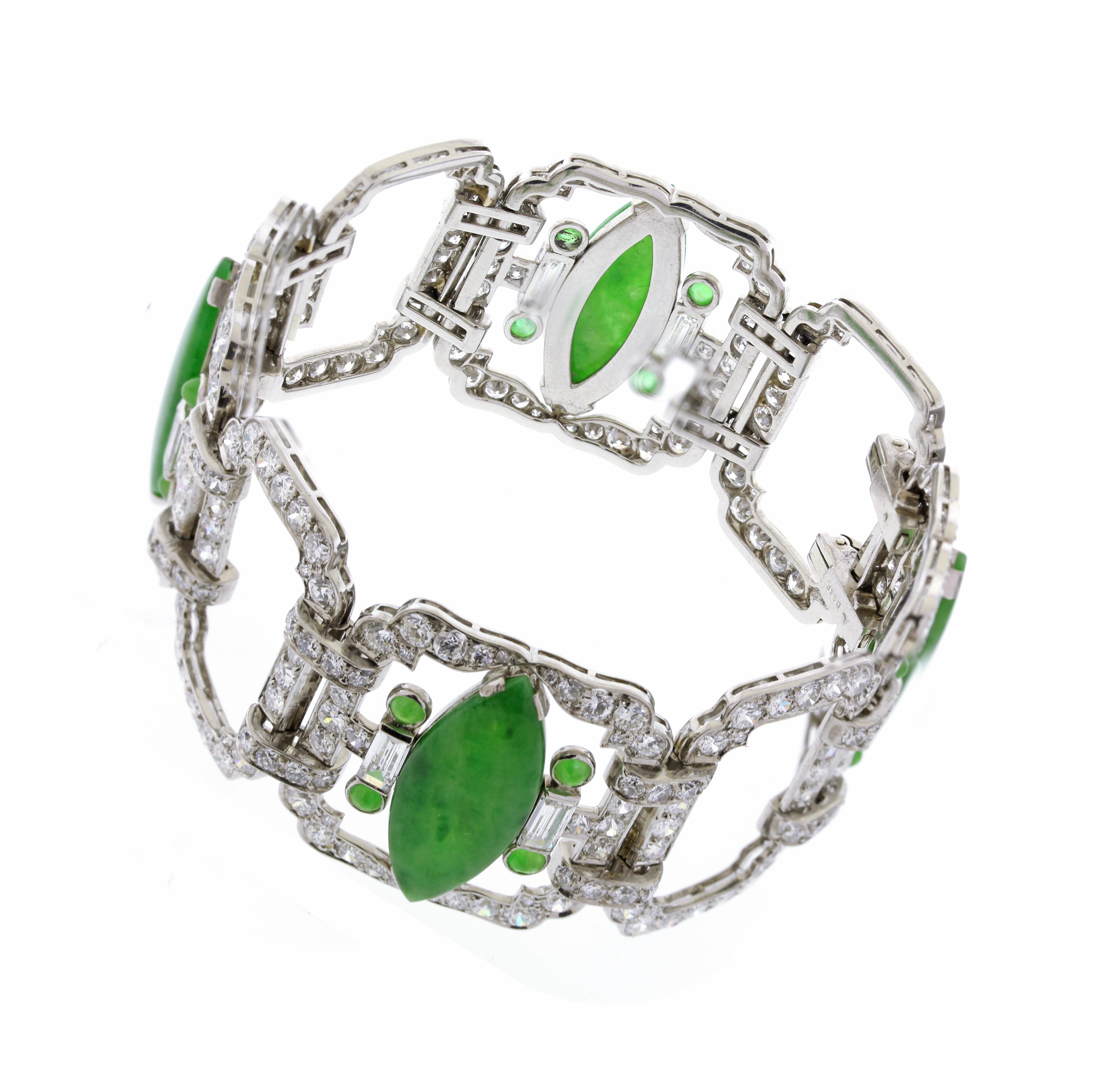 Art-Déco-Armband aus Jadeit und Diamanten von Black Star and Frost (Art déco)