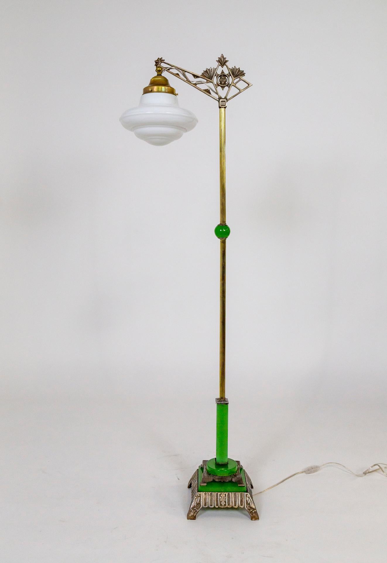 art deco jadeite floor lamp