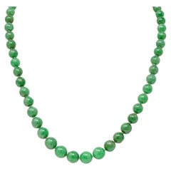 Collana Art Deco in giadeite, giada, diamante, platino e perline vintage
