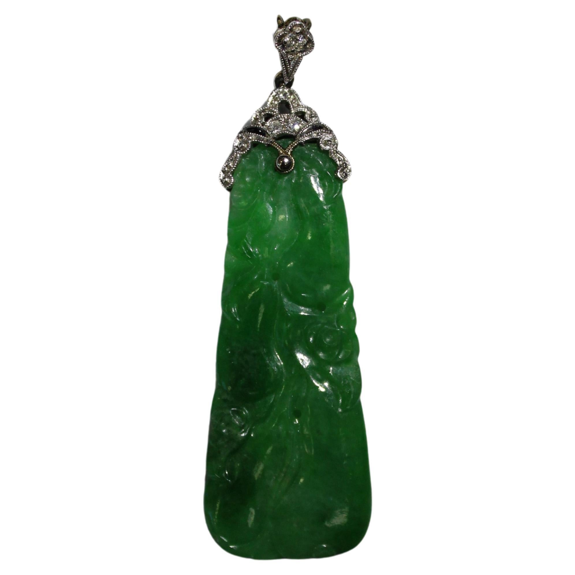 Photo inspiration: Art Deco Jadeite Melons Relief Pendant With Diamonds For Sale Photo Inspiration