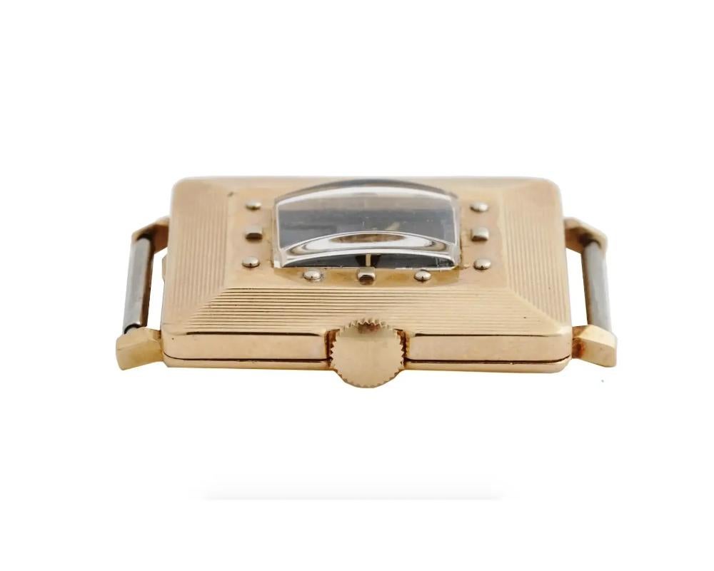 Women's or Men's Art Deco Jaeger Le Coultre 14K Gold Watch Case For Sale