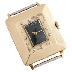 Cassa di orologio Art Deco Jaeger Le Coultre in oro 14K