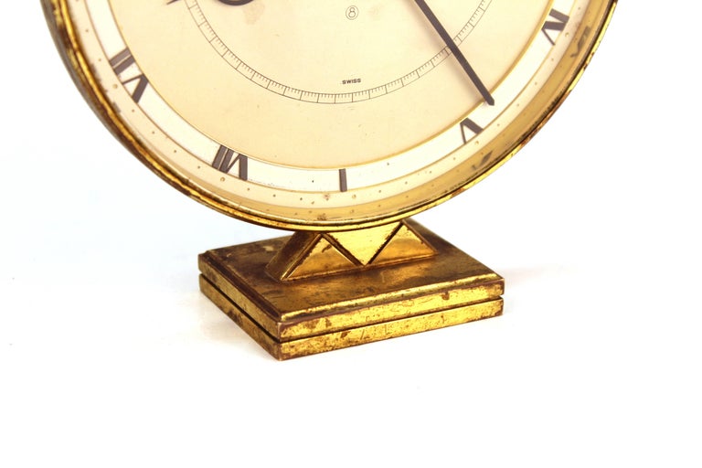 Art Deco JaegerLeCoultre Desk or Table Clock in Brass at 1stDibs