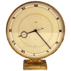 Antique Art Deco Jaeger-LeCoultre Desk or Table Clock in Brass