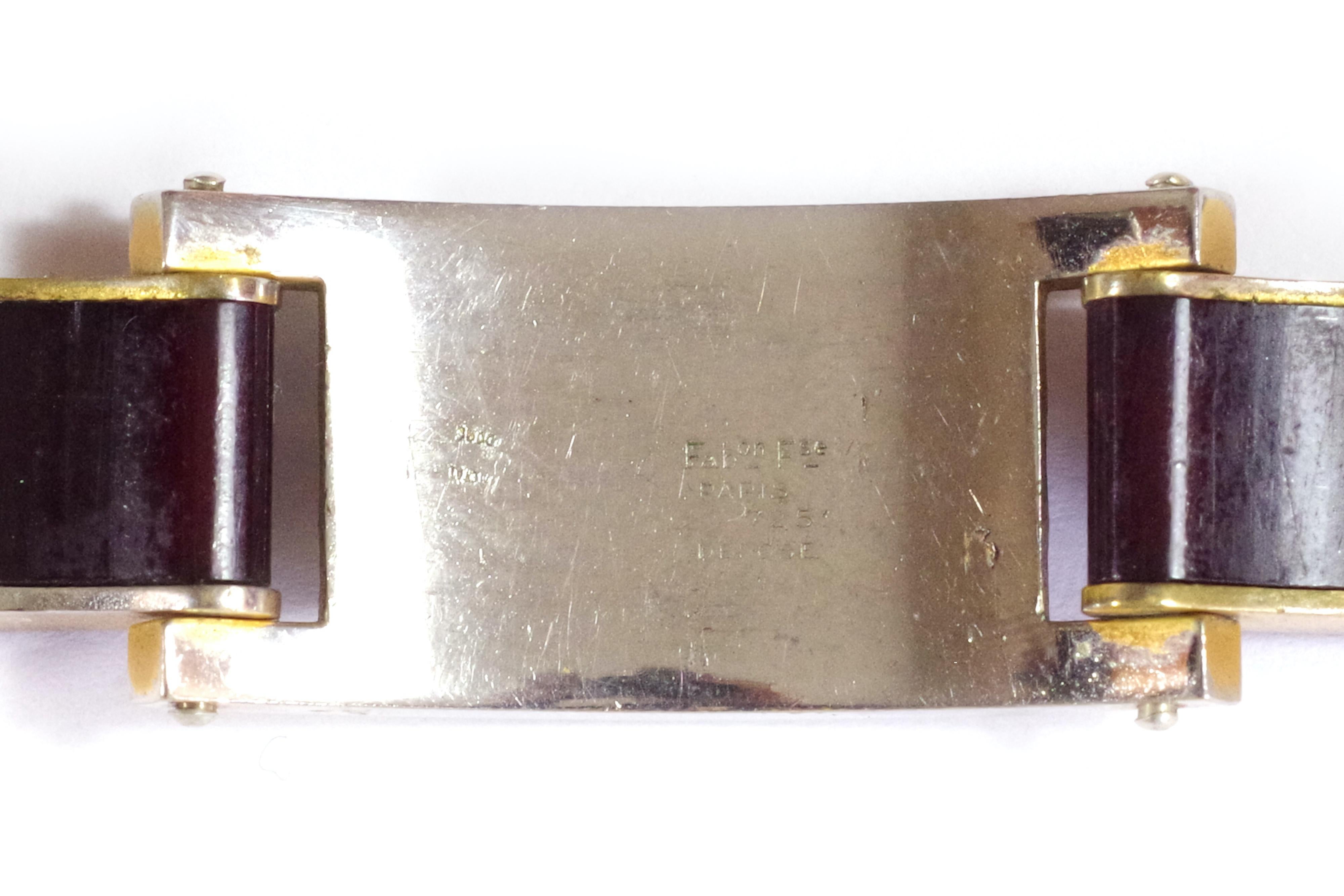 Art Deco Jakob Bengel Armband, antikes Metall und Galathit-Armband Anfang des 20. Jahrhunderts 1