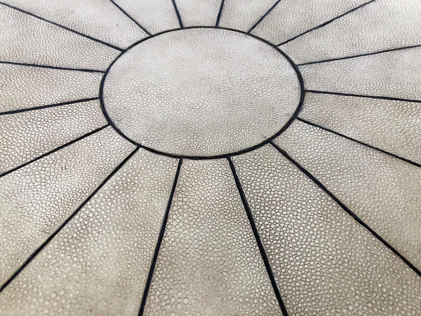 Art Deco Jallot Style Faux Shagreen Ebonized Coffee Table 5