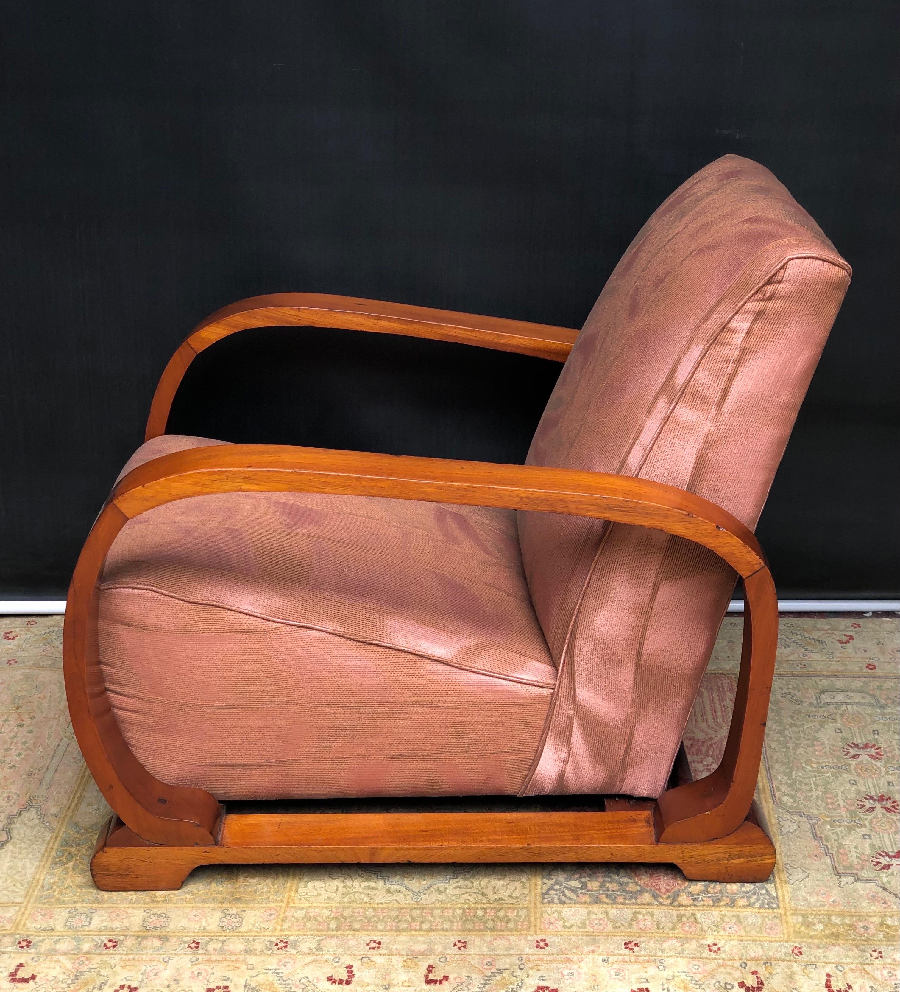 Art Deco Jamaican Mahogany Loop Club Chairs, 20th Century For Sale 8