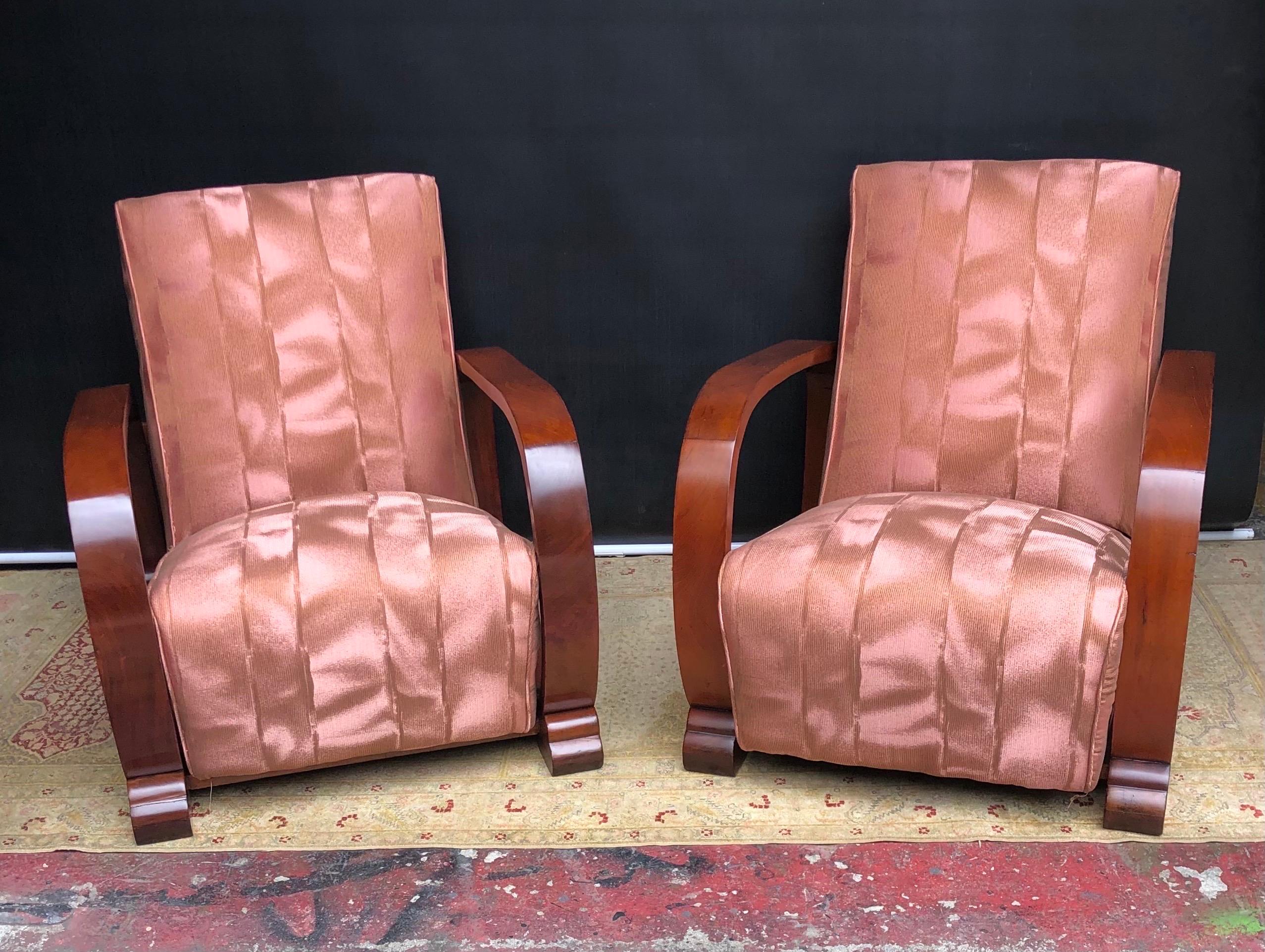 Art Deco Jamaican Mahogany Loop Club Chairs, 20th Century For Sale 13