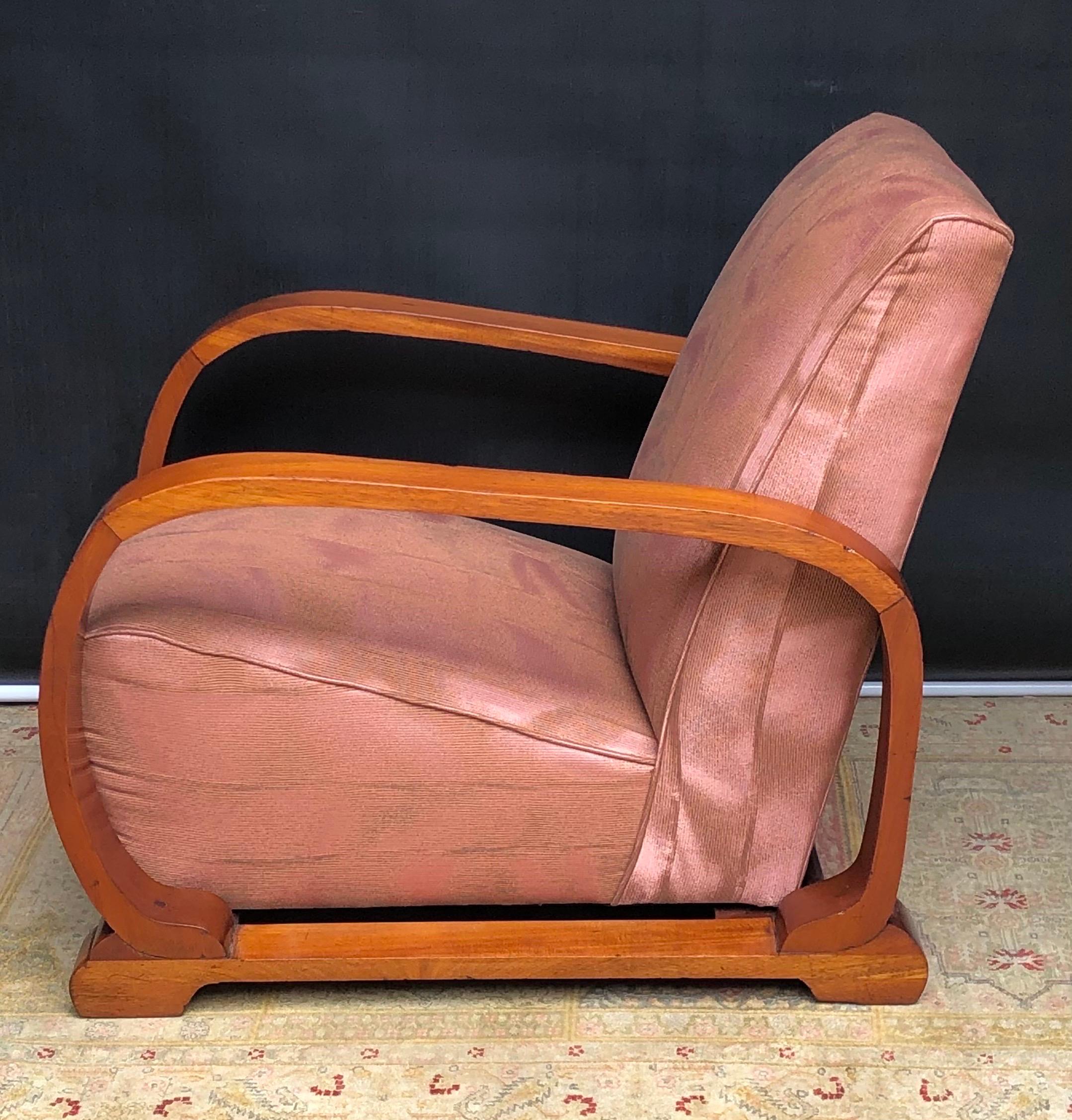 Art Deco Jamaican Mahogany Loop Club Chairs, 20th Century For Sale 2