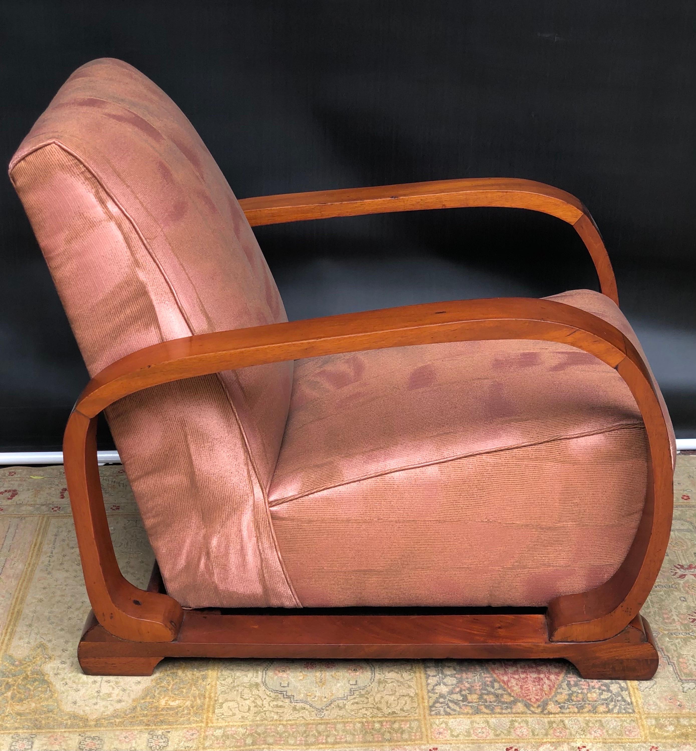 Art Deco Jamaican Mahogany Loop Club Chairs, 20th Century For Sale 5