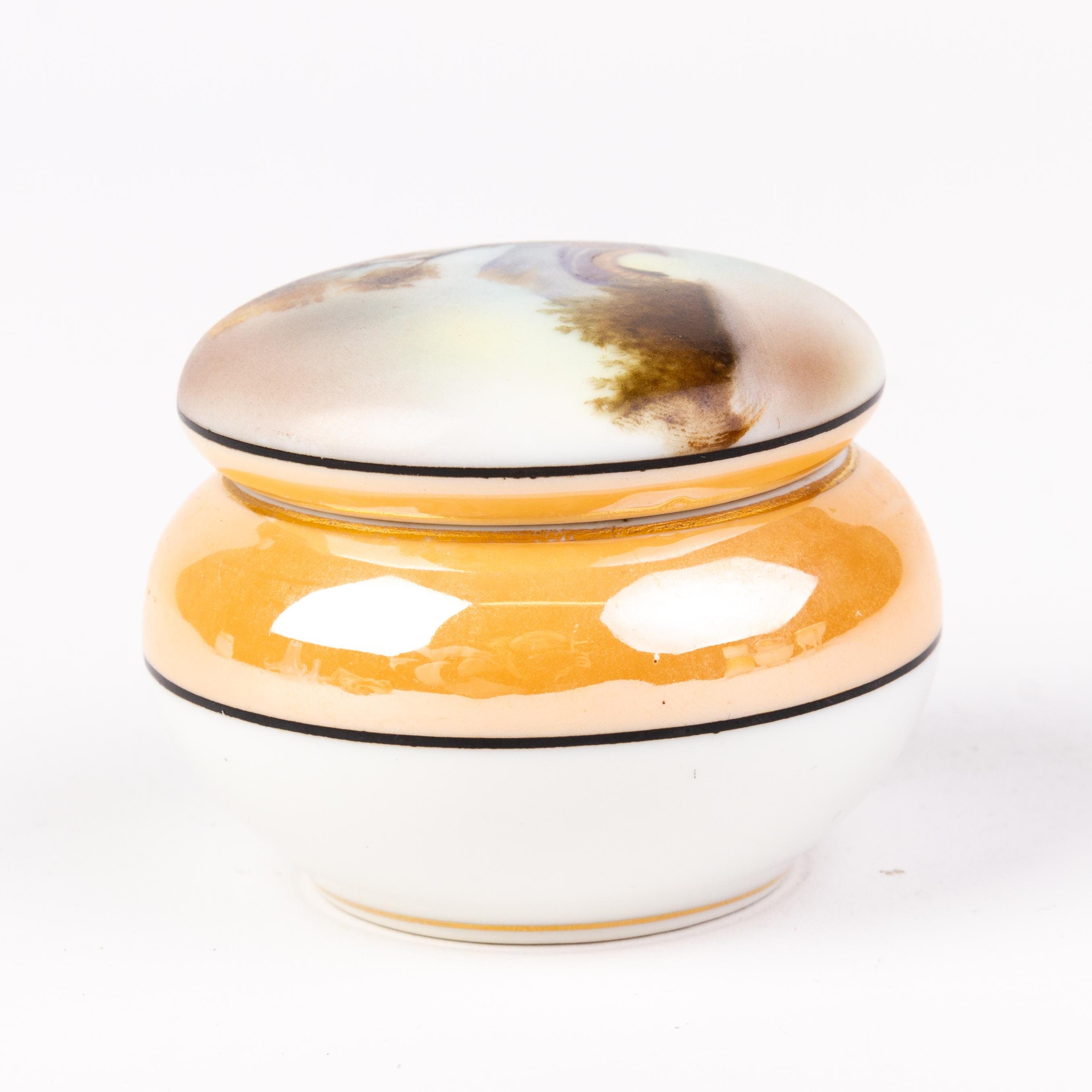 In good condition
From a private collection
Art Deco Japanese Noritake Porcelain Trinket Box
