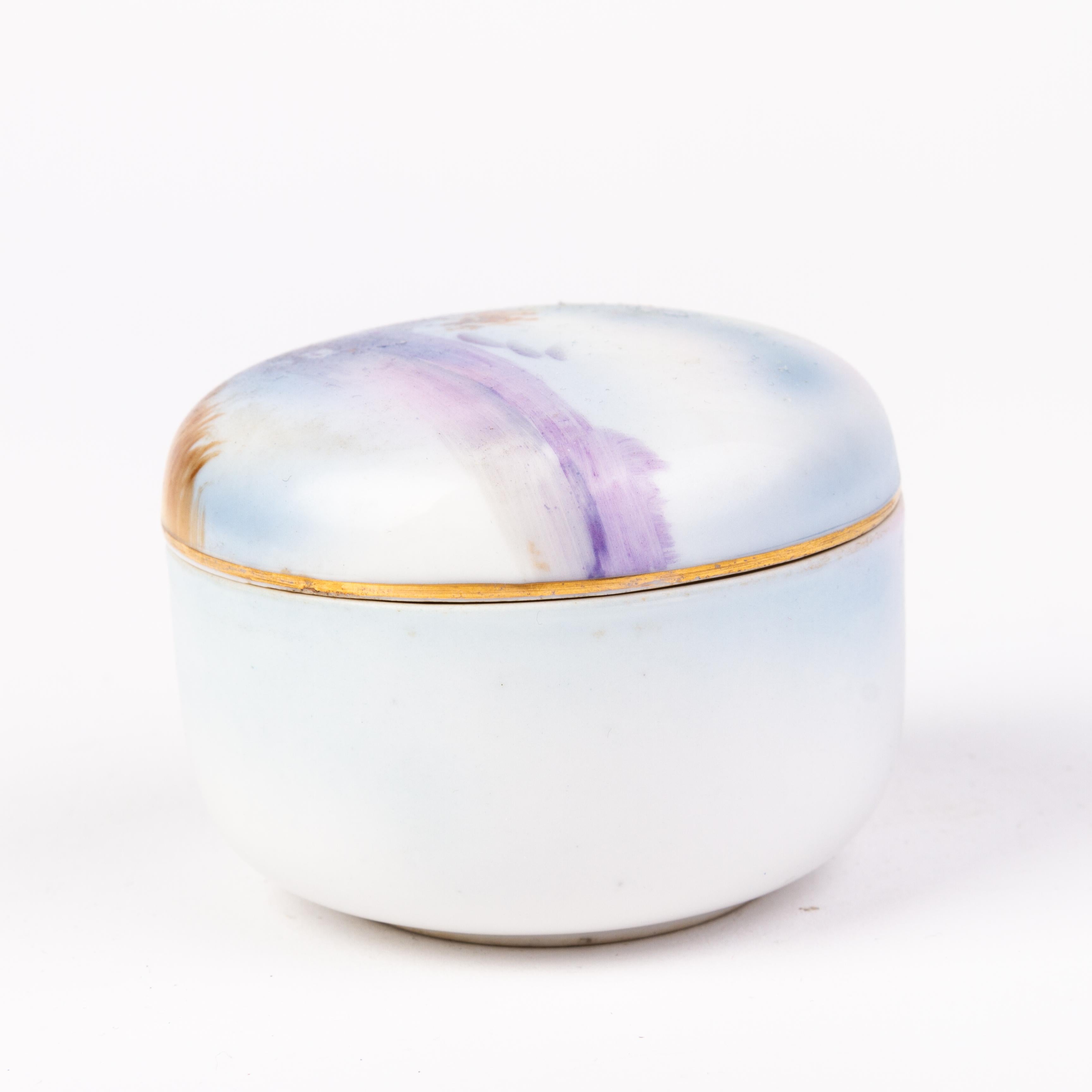 20th Century Art Deco Japanese Noritake Porcelain Trinket Box For Sale