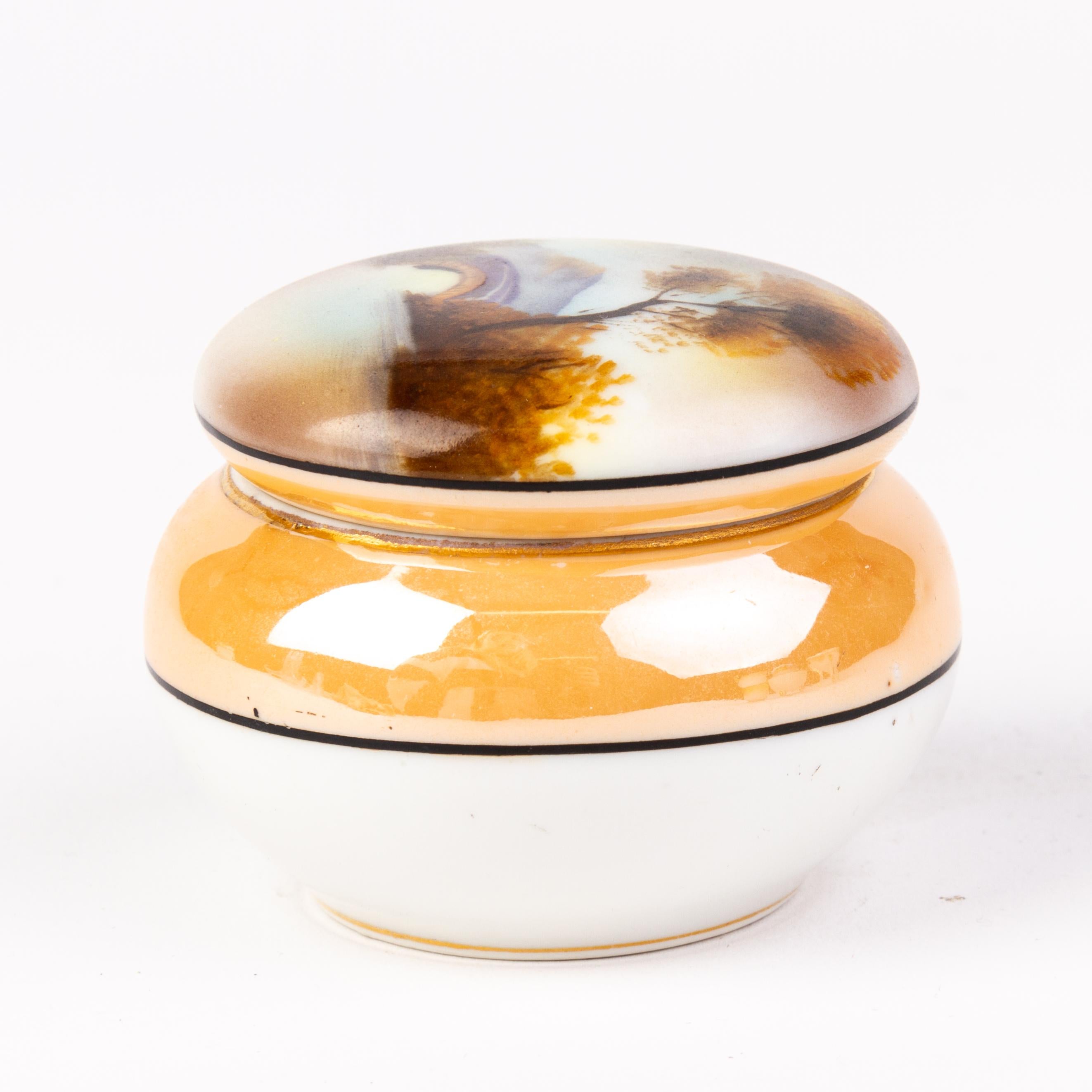 20th Century Art Deco Japanese Noritake Porcelain Trinket Box For Sale