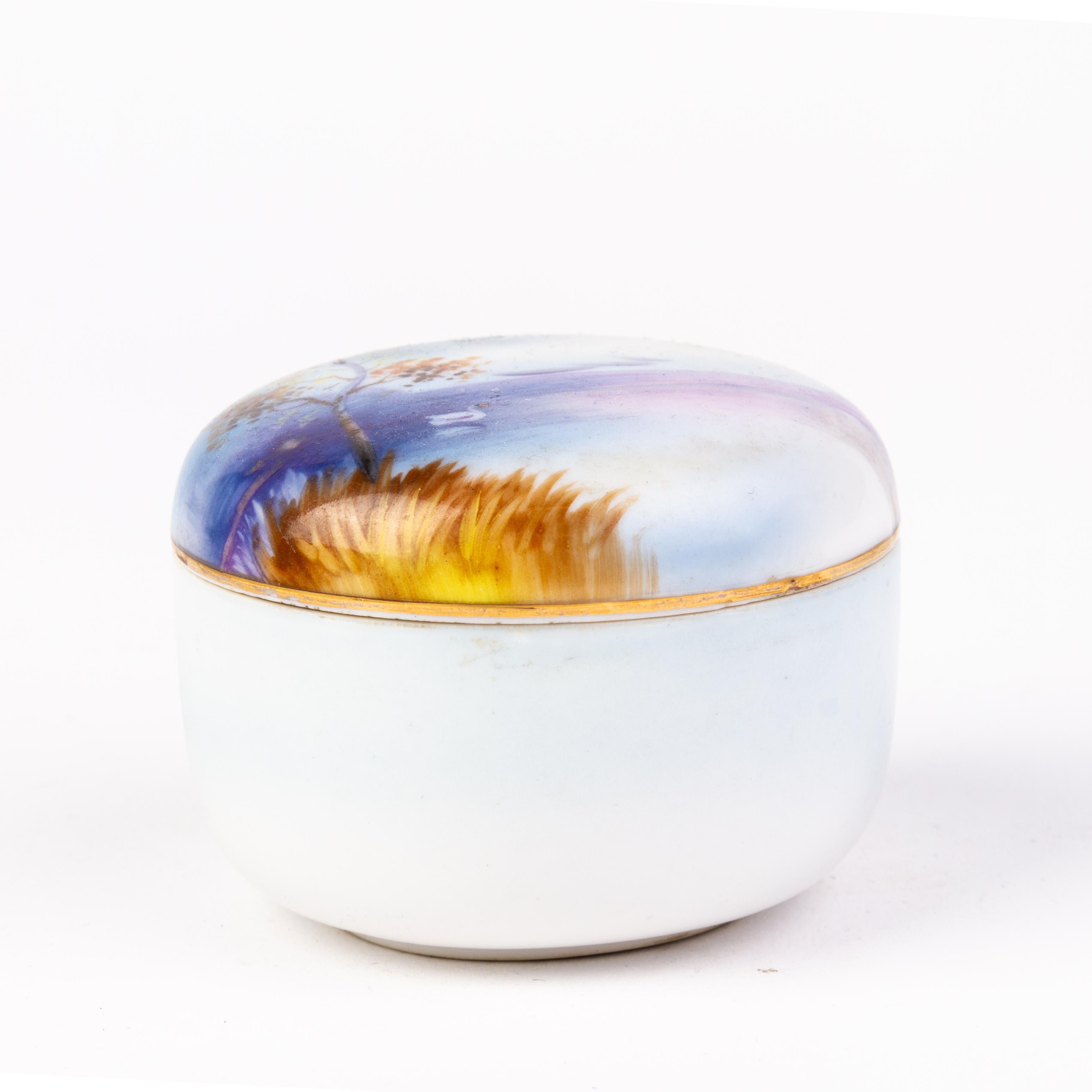 Art Deco Japanese Noritake Porcelain Trinket Box For Sale 3