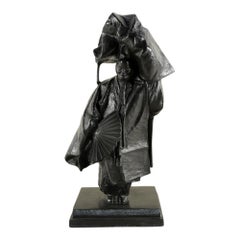 Art Deco Japanese Patinated Bronze Figure