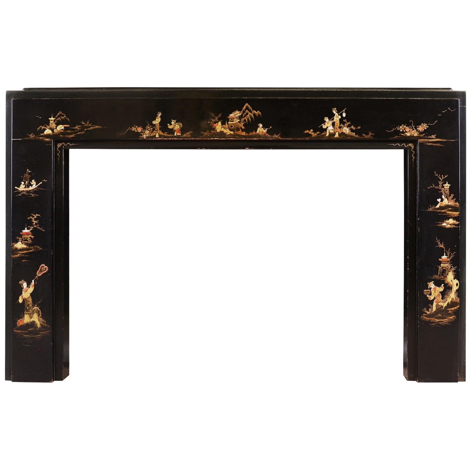 Art Deco Japanned/Chinoiserie Fireplace