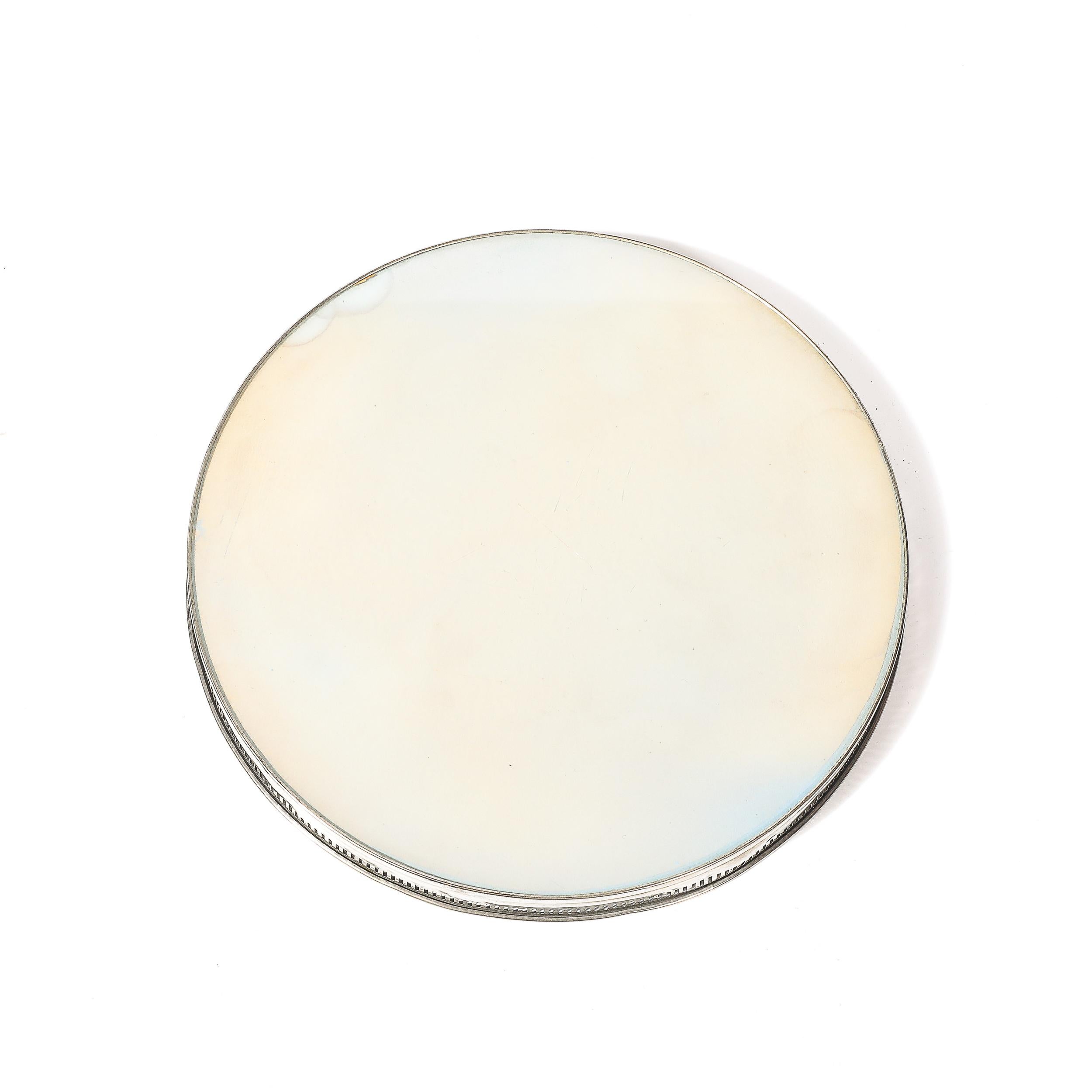 Juego de bandeja y posavasos cromados Art Decó Jazz Age Eglomise en venta 3