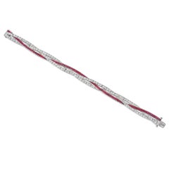 Art Déco J.E. Caldwell Armband mit Rubin und Diamanten