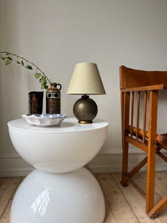 Art Deco Table Lamp in Olive Green Wood, Jean Besnard Style, 1920s