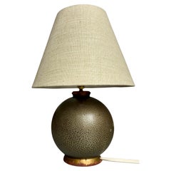 Lampada da tavolo in legno craquelé in stile Art Déco Jean Besnard, anni '20