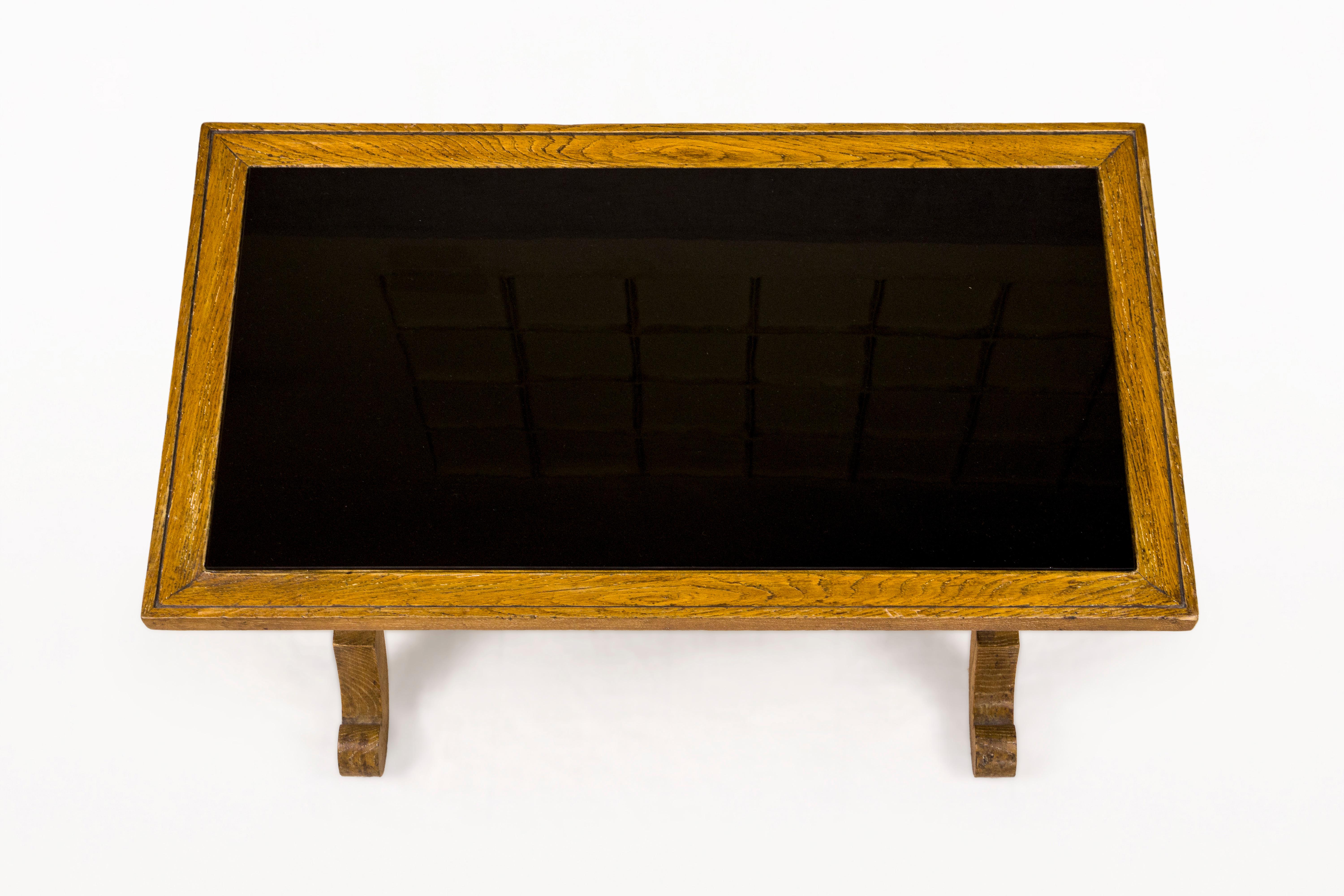 Verre opalin Table basse Art Déco Jean-Charles Moreux, circa 1940, France en vente